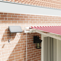 Produktbild för Utdragbar markis Röd och Vit 400 × 300 cm Duk och Aluminium
