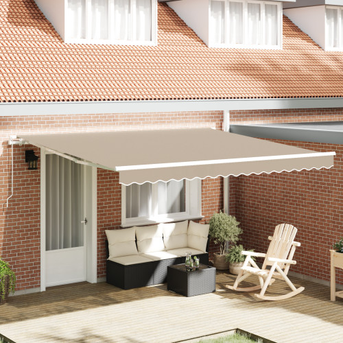 vidaXL Utdragbar markis Beige 400 x 350 x 165 cm