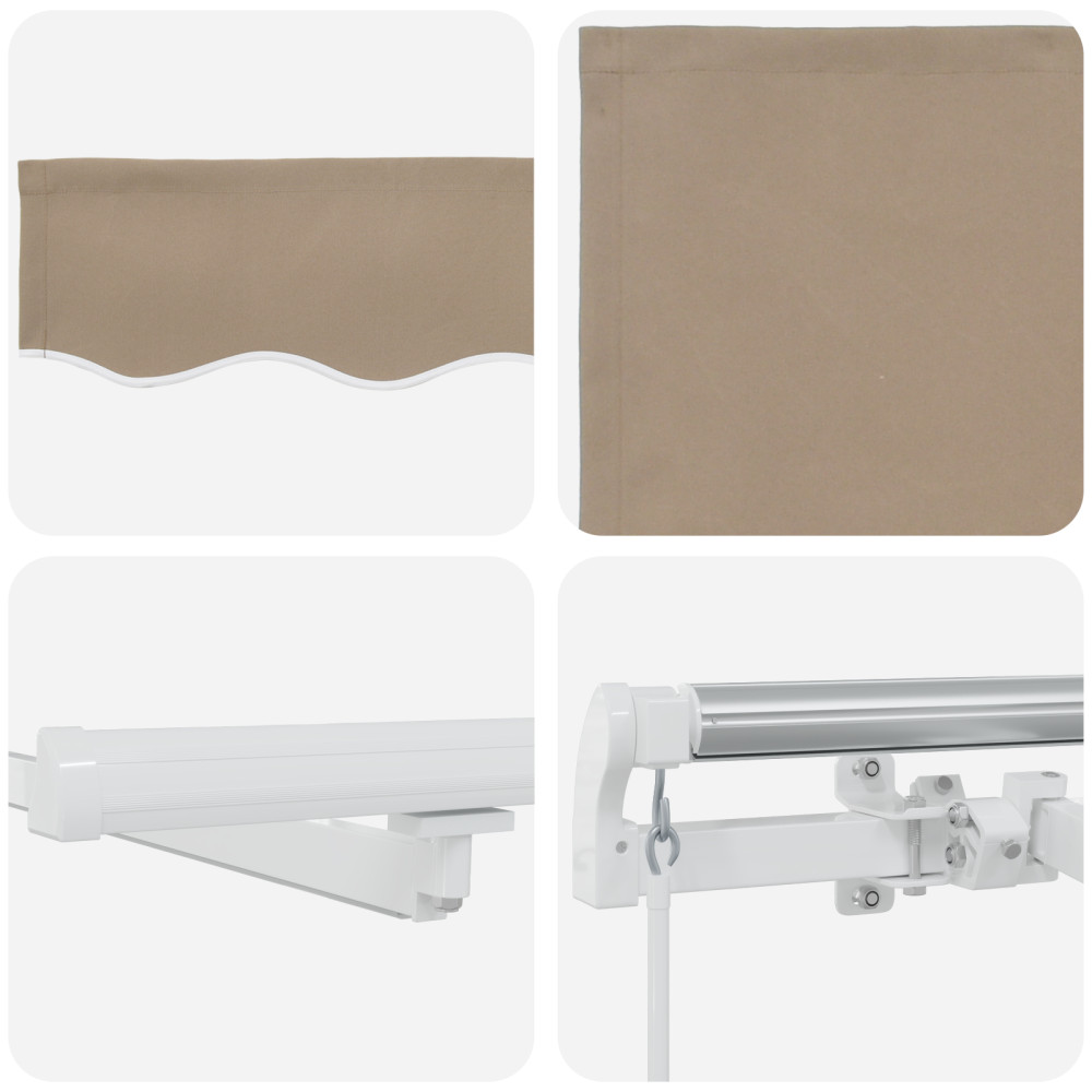 Produktbild för Utdragbar markis Beige 400 × 300 cm Duk och Aluminium
