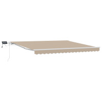 Produktbild för Utdragbar markis Beige 400 × 300 cm Duk och Aluminium