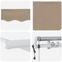 Produktbild för Utdragbar markis Beige 400 × 350 cm Duk och Aluminium