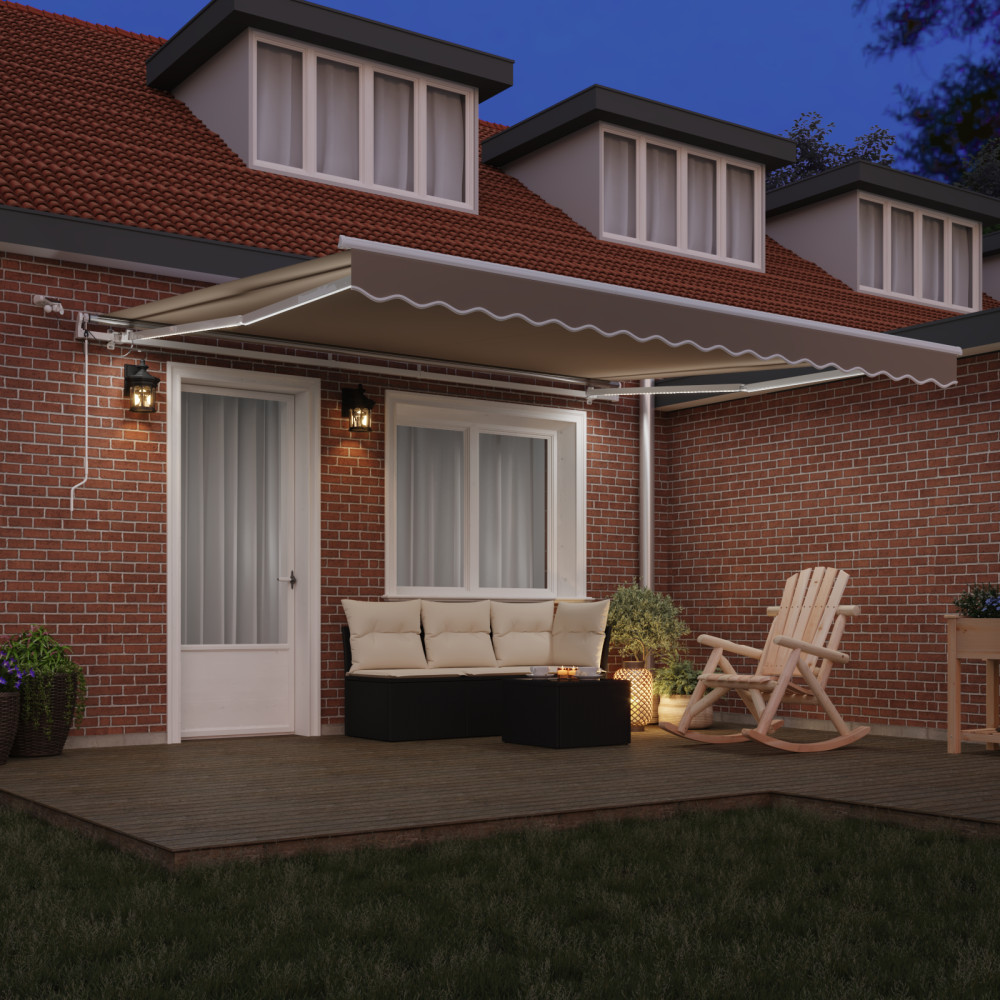 Produktbild för Utdragbar markis Beige 400 × 350 cm Polyester