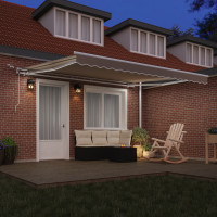 Produktbild för Utdragbar markis Beige 400 × 350 cm Polyester