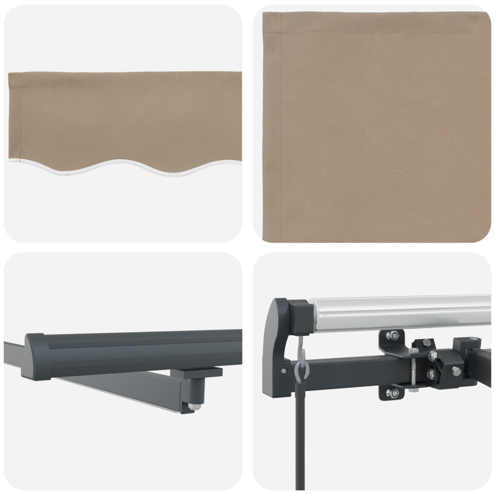 Produktbild för Utdragbar markis Beige 400 × 350 cm Duk och Aluminium
