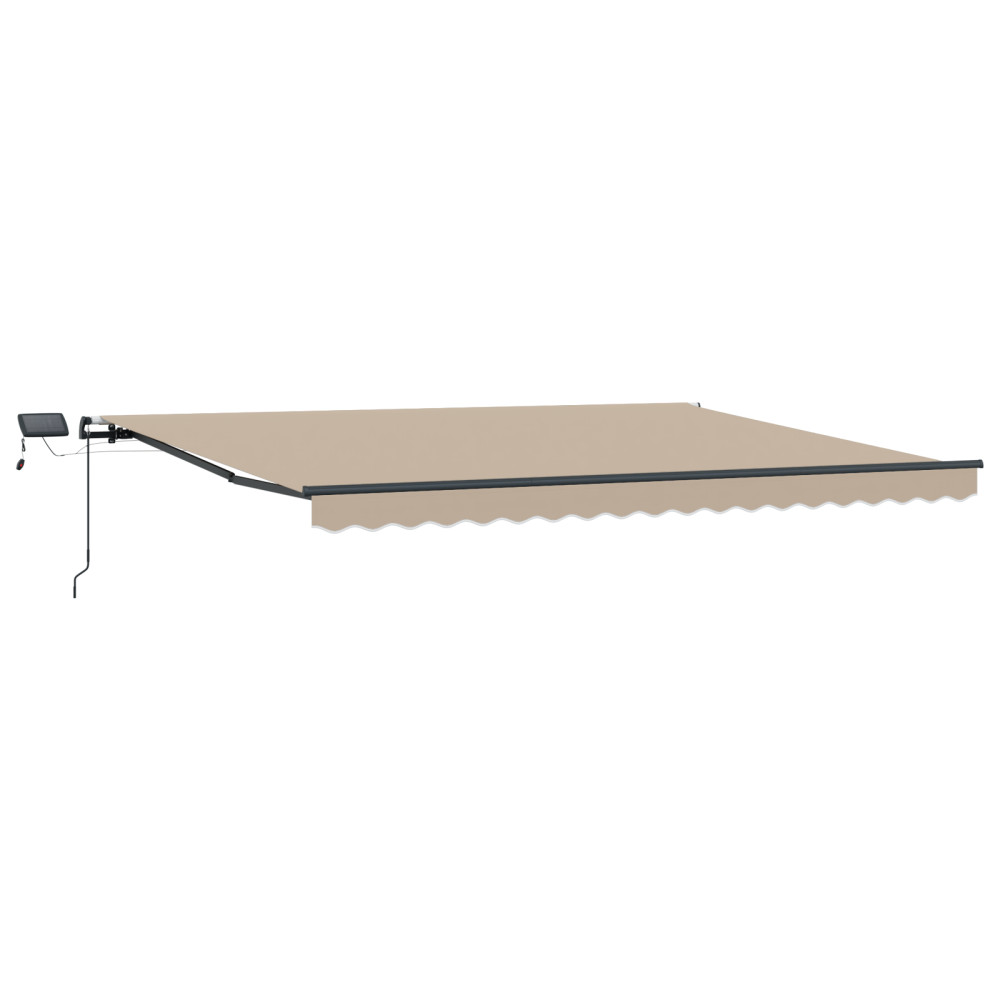 Produktbild för Utdragbar markis Beige 400 × 350 cm Duk och Aluminium