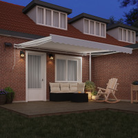 Produktbild för Utdragbar markis Vit 400 × 300 cm Duk och Aluminium