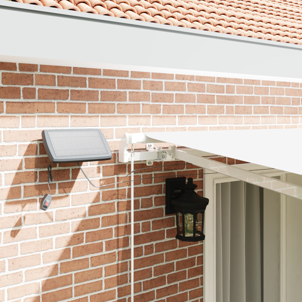 Produktbild för Utdragbar markis Vit 400 × 300 cm Duk och Aluminium
