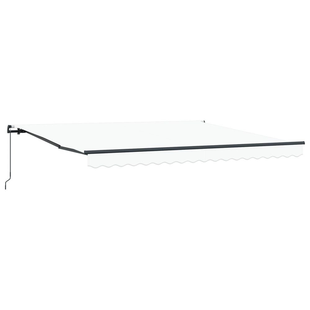 Produktbild för Utdragbar markis Vit 400 × 350 cm Polyester och aluminium