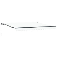 Produktbild för Utdragbar markis Vit 400 × 350 cm Polyester och aluminium