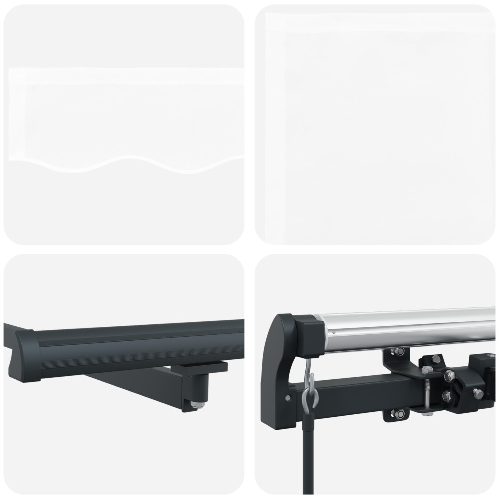 Produktbild för Utdragbar markis Vit 400 × 350 cm Polyester och aluminium