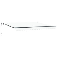 Produktbild för Utdragbar markis Vit 400 × 350 cm Duk och Aluminium