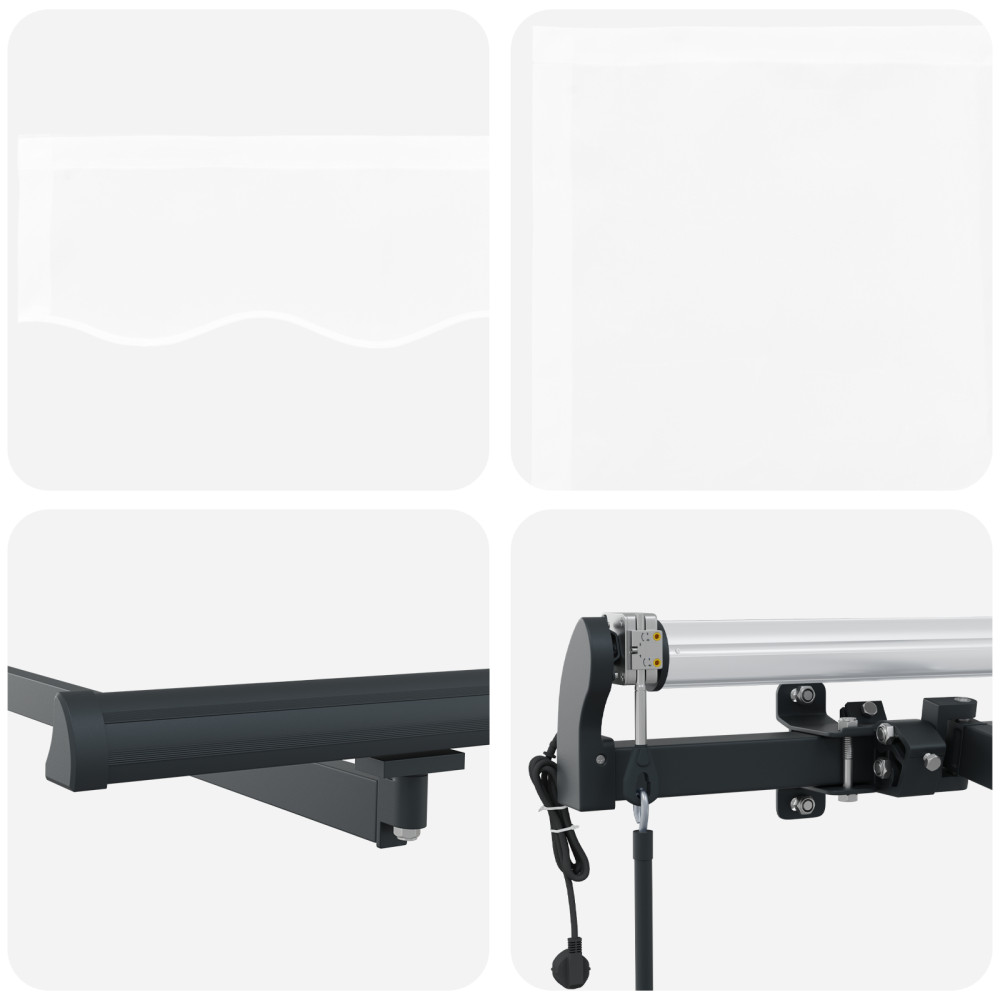 Produktbild för Utdragbar markis Vit 400 × 350 cm Duk och Aluminium