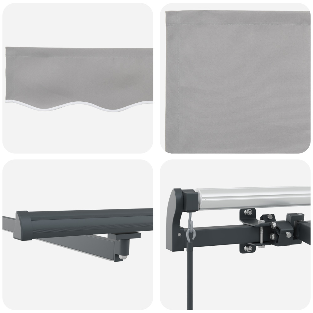 Produktbild för Utdragbar markis Ljusgrå 400 × 350 cm Duk och Aluminium