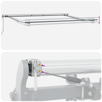 Produktbild för Utdragbar markis Ljusgrå 400 × 350 cm Duk och Aluminium