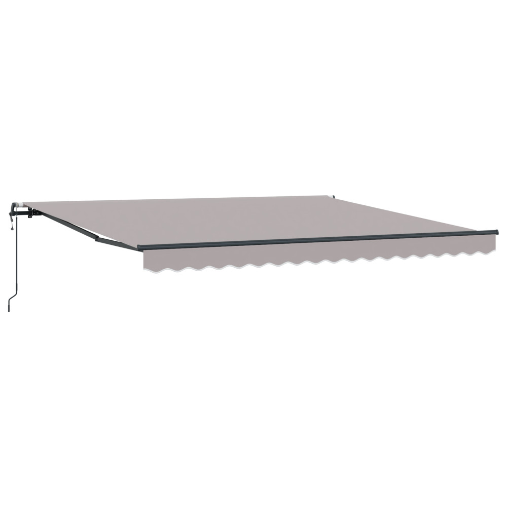 Produktbild för Utdragbar markis Ljusgrå 400 × 350 cm Duk och Aluminium