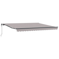 Produktbild för Utdragbar markis Ljusgrå 400 × 350 cm Duk och Aluminium