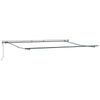 Produktbild för Utdragbar markis Ljusgrå 400 × 350 cm Duk och Aluminium