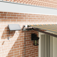 Produktbild för Utdragbar markis Grön och gul 400 × 350 cm Duk och Aluminium