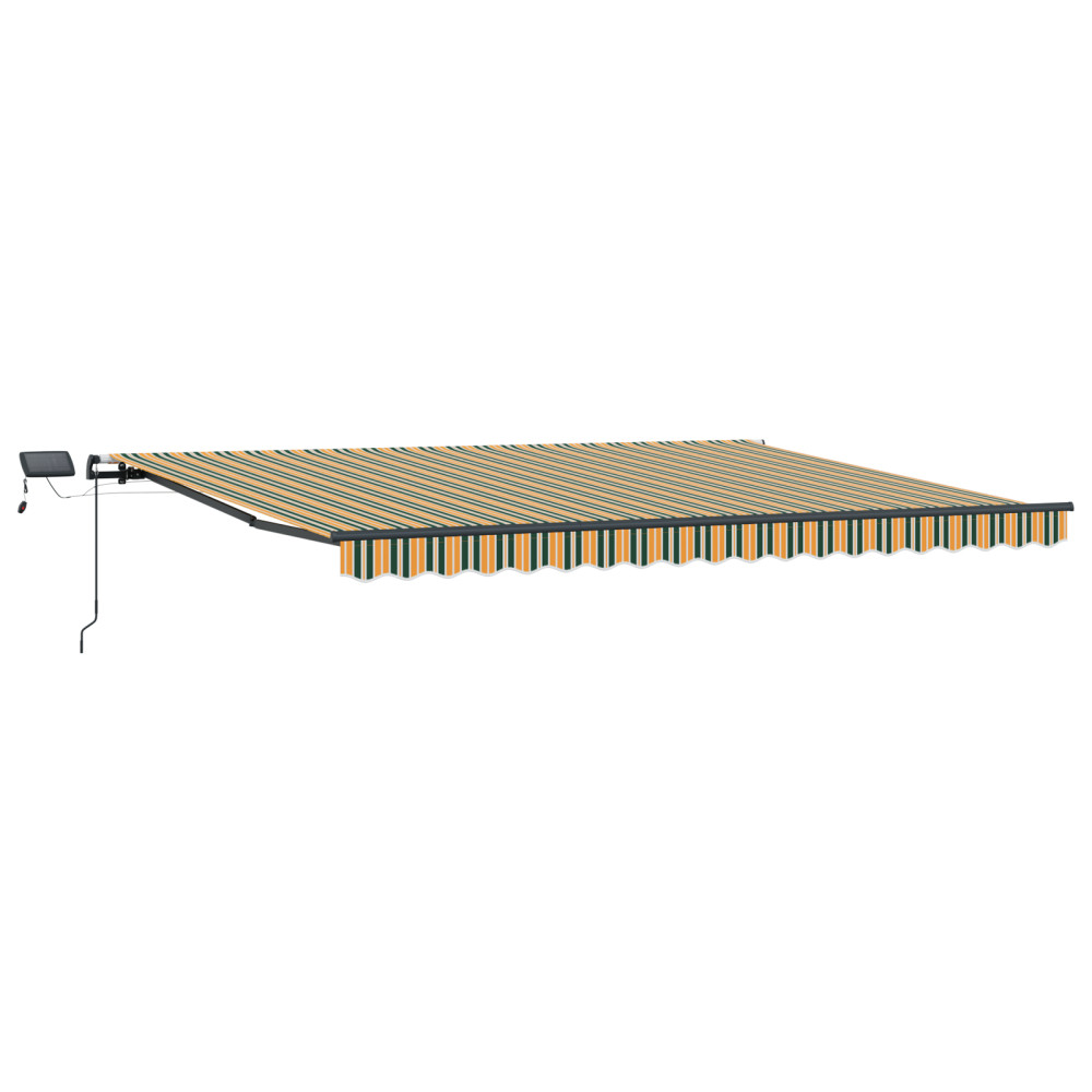 Produktbild för Utdragbar markis Grön och gul 400 × 350 cm Duk och Aluminium