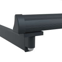 Produktbild för Utdragbar markis Grön och Vit 400 × 350 cm Duk och Aluminium