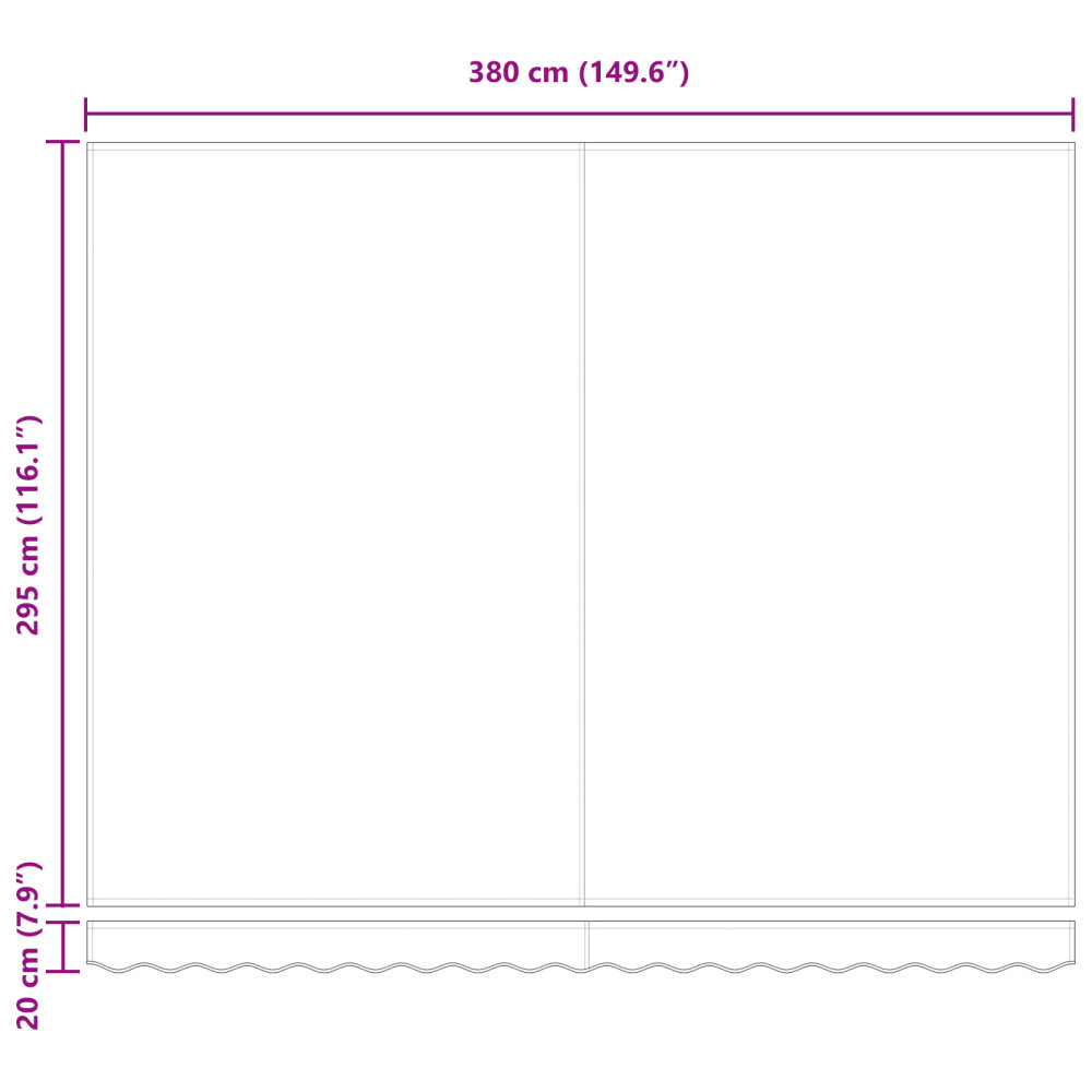 Produktbild för Utdragbar markis Grön och Vit 400 × 350 cm Duk och Aluminium