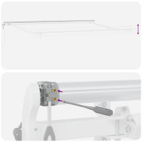 Produktbild för Utdragbar markis orange och brun 450 × 300 cm Duk och Aluminium