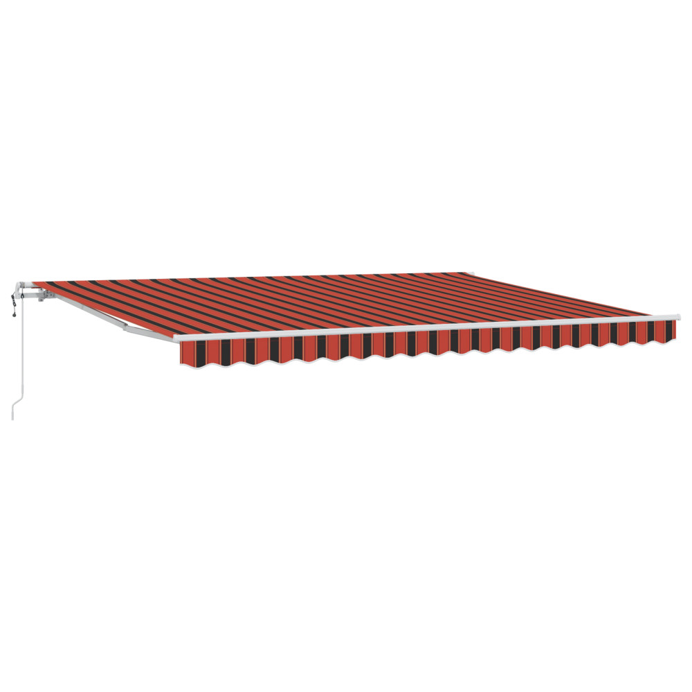 Produktbild för Utdragbar markis orange och brun 450 × 300 cm Duk och Aluminium