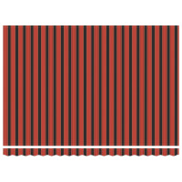 Produktbild för Utdragbar markis orange och brun 450 × 300 cm Duk och Aluminium