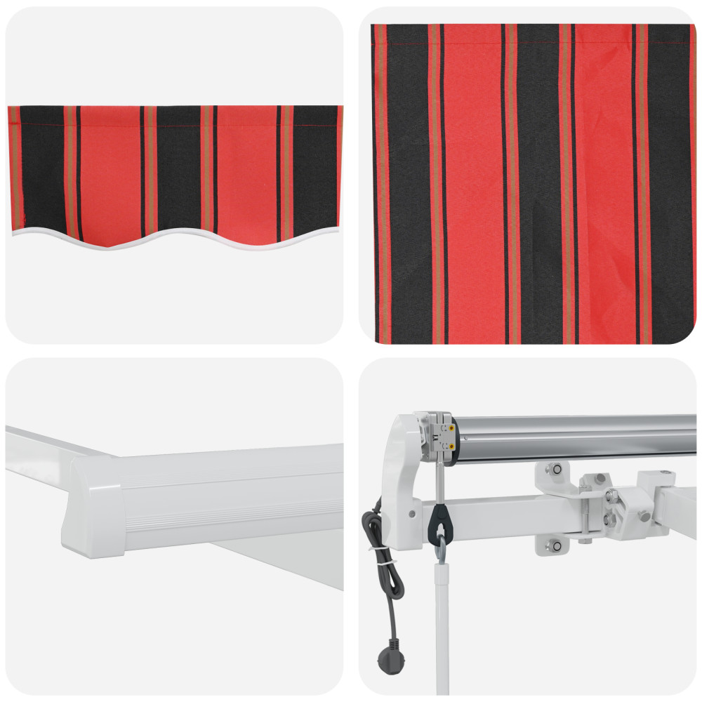 Produktbild för Utdragbar markis orange och brun 450 × 300 cm Duk och Aluminium