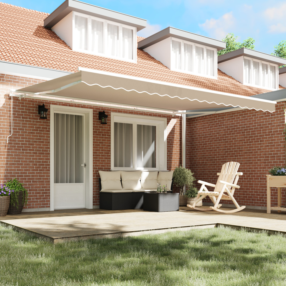 Produktbild för Utdragbar markis Beige 450 x 300 x 165 cm