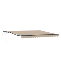 Produktbild för Utdragbar markis Beige 450 × 300 cm Duk och Aluminium