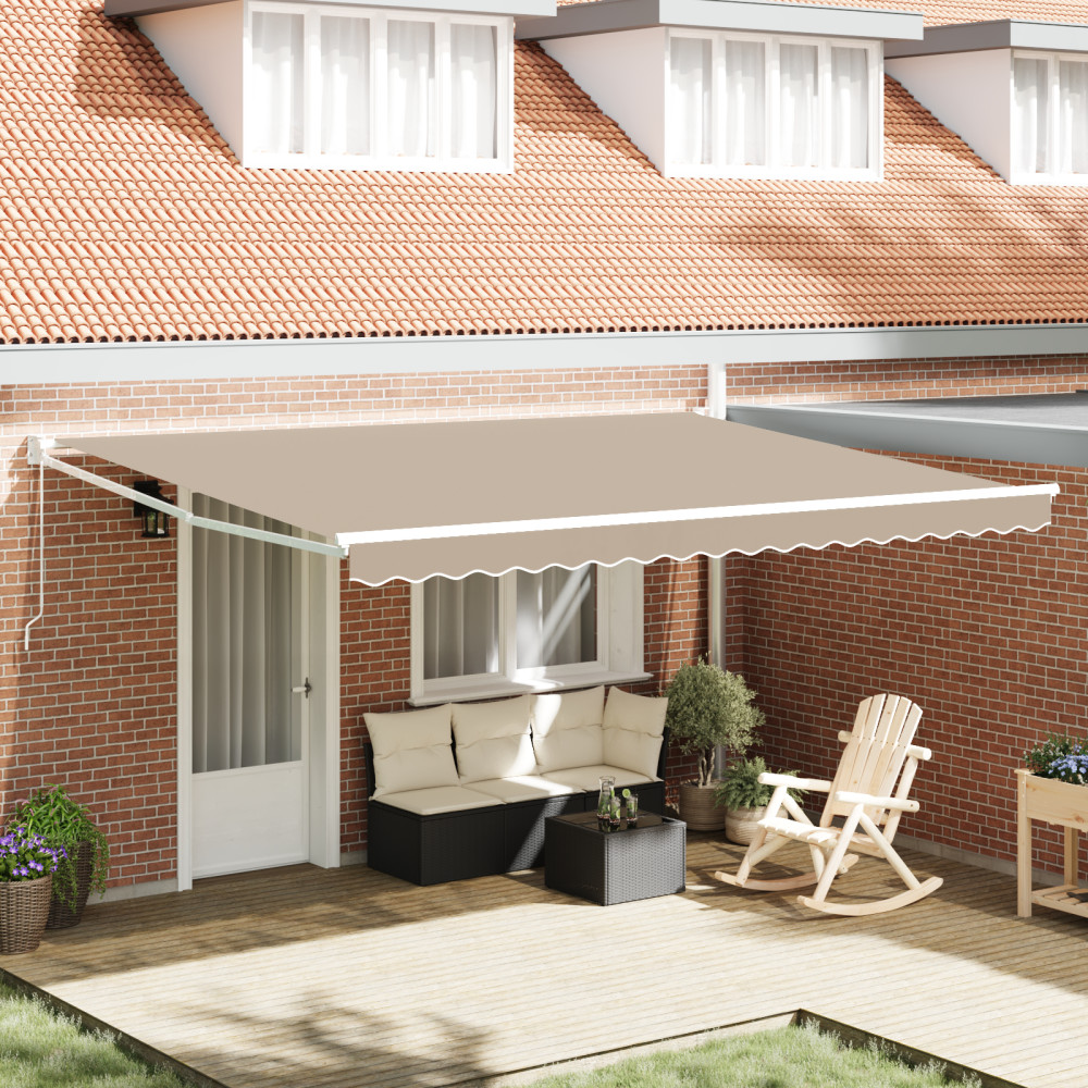 Produktbild för Utdragbar markis Beige 450 x 300 x 165 cm