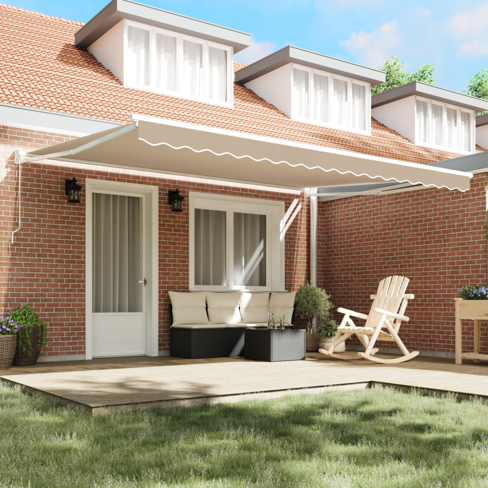 Produktbild för Utdragbar markis Beige 450 x 300 x 165 cm