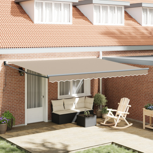 vidaXL Utdragbar markis Beige 450 x 300 x 165 cm