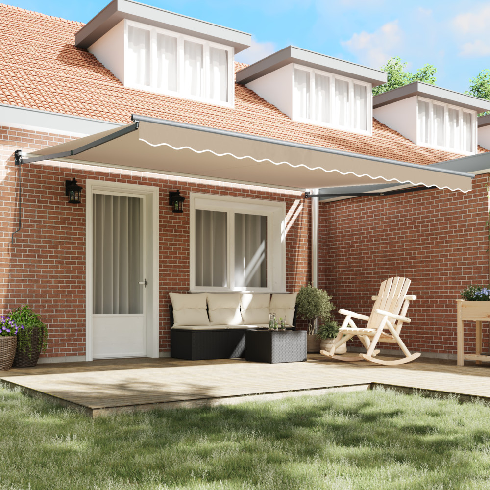 Produktbild för Utdragbar markis Beige 450 x 300 x 165 cm