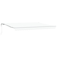 Produktbild för Utdragbar markis Vit 450 × 300 cm Duk och Aluminium
