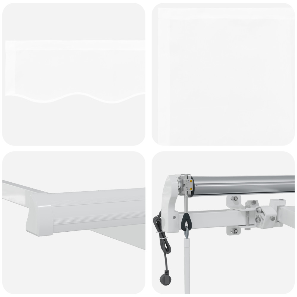 Produktbild för Utdragbar markis Vit 450 × 300 cm Duk och Aluminium