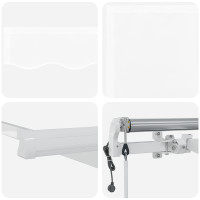 Produktbild för Utdragbar markis Vit 450 × 300 cm Duk och Aluminium