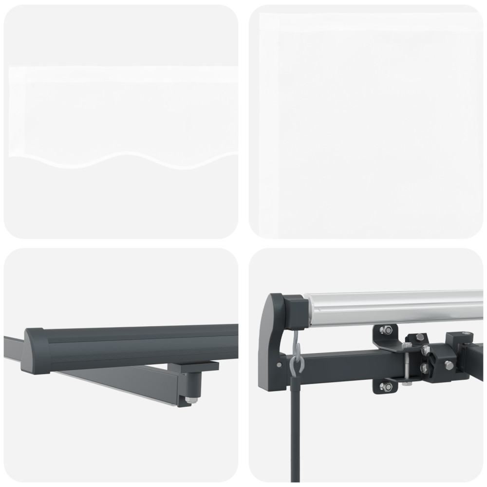 Produktbild för Utdragbar markis Vit 450 × 300 cm Duk och Aluminium