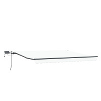 Produktbild för Utdragbar markis Vit 450 × 300 cm Duk och Aluminium