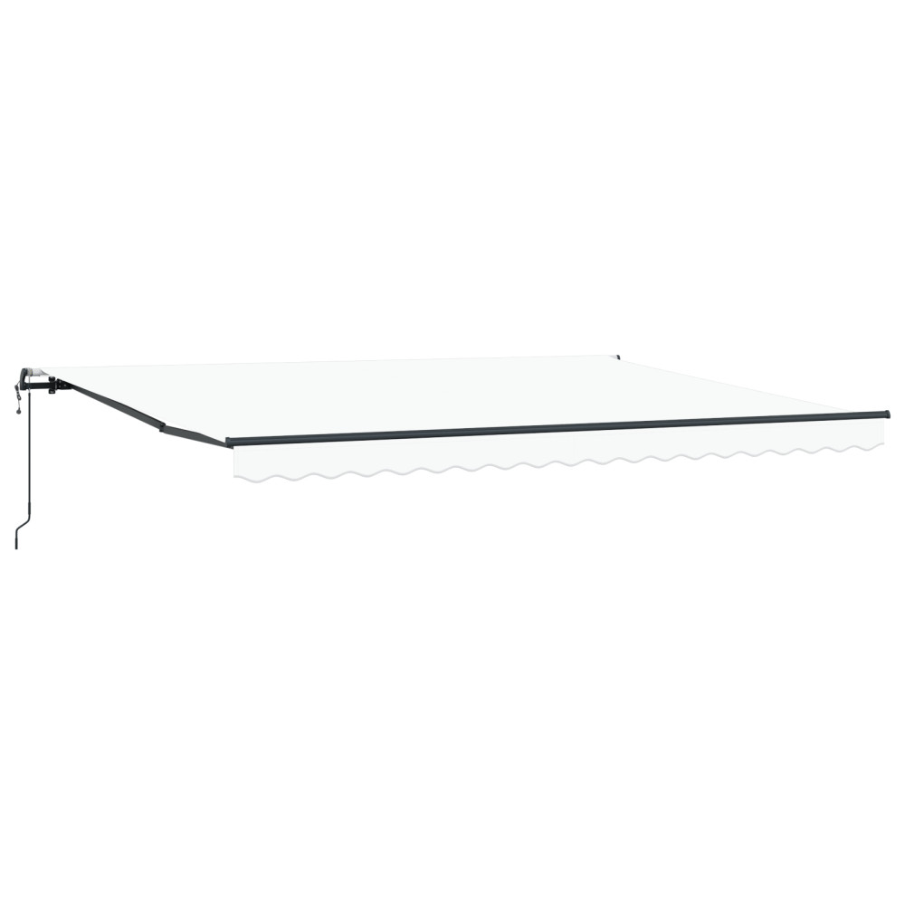 Produktbild för Utdragbar markis Vit 450 × 300 cm Duk och Aluminium