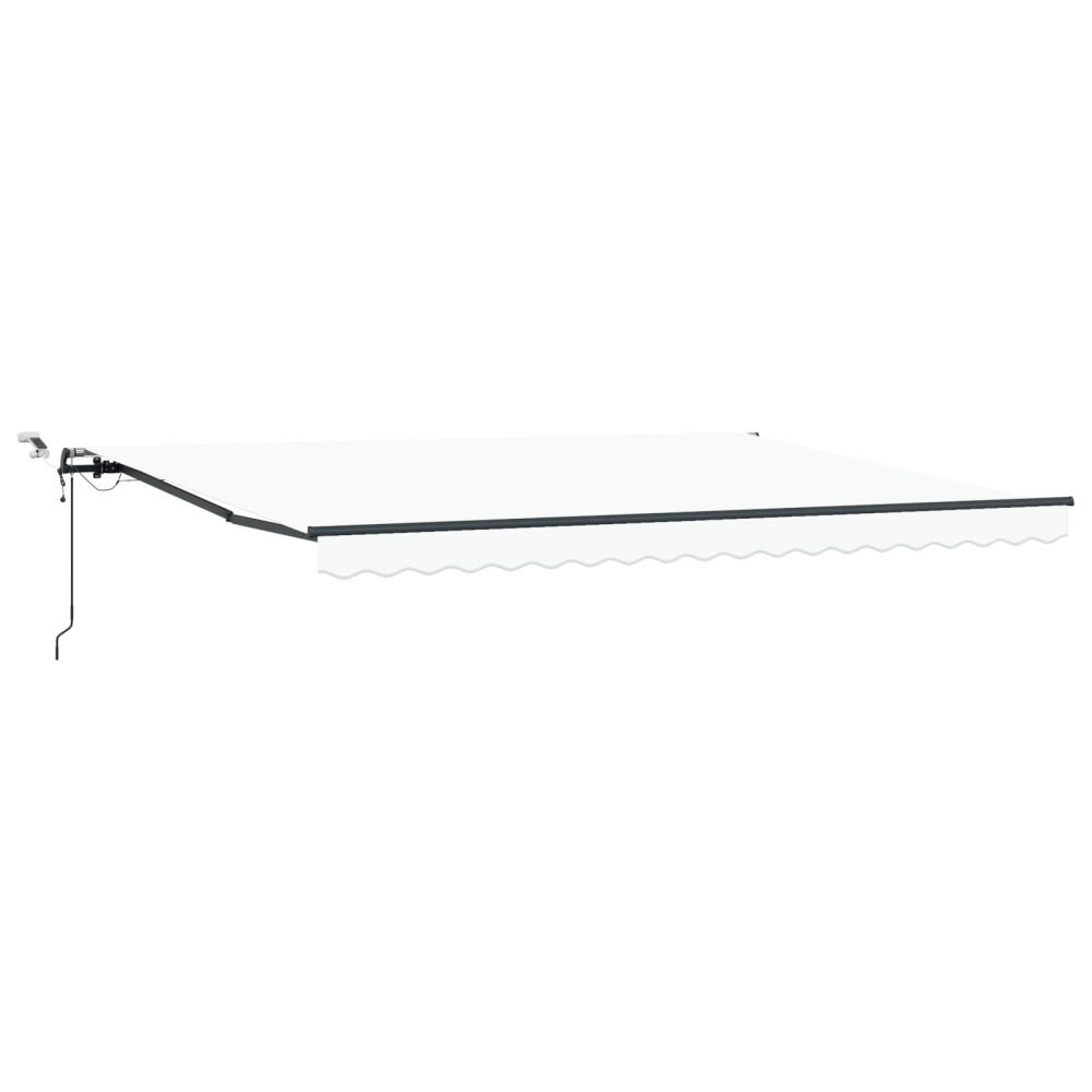 Produktbild för Utdragbar markis Vit 450 × 300 cm Polyester