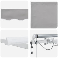 Produktbild för Utdragbar markis Ljusgrå 450 × 300 cm Polyester