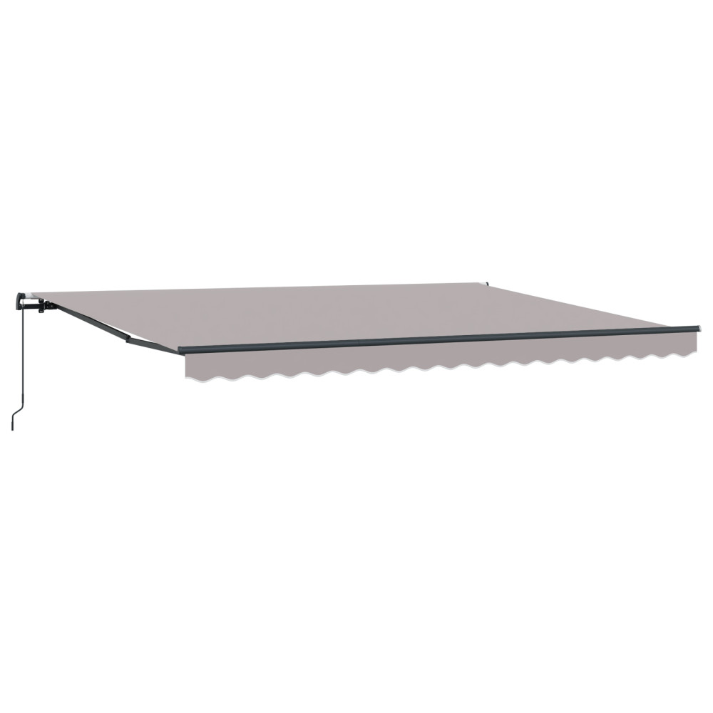 Produktbild för Utdragbar markis Ljusgrå 450 × 300 cm Polyester och aluminium