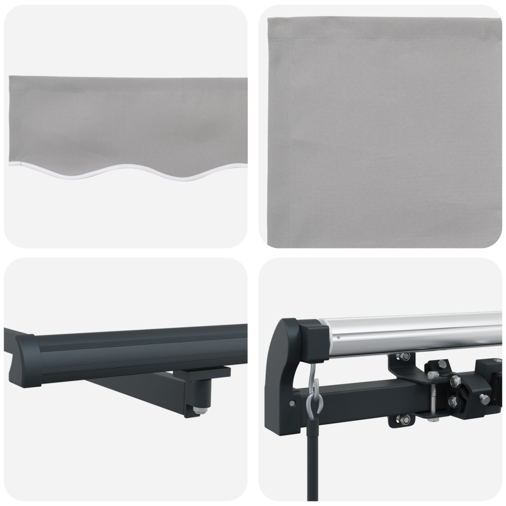 Produktbild för Utdragbar markis Ljusgrå 450 × 300 cm Polyester och aluminium