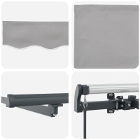 Produktbild för Utdragbar markis Ljusgrå 450 × 300 cm Duk och Aluminium