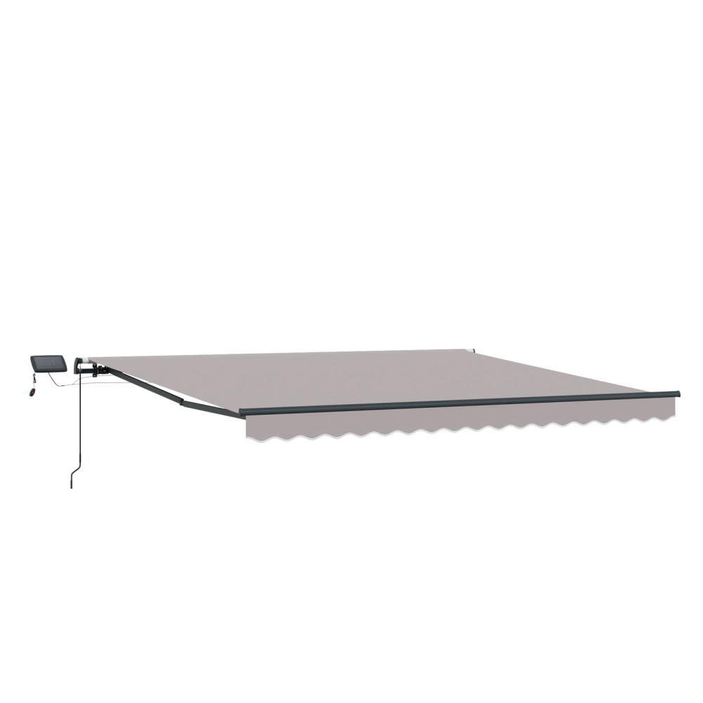 Produktbild för Utdragbar markis Ljusgrå 450 × 300 cm Duk och Aluminium