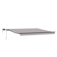 Produktbild för Utdragbar markis Ljusgrå 450 × 300 cm Duk och Aluminium