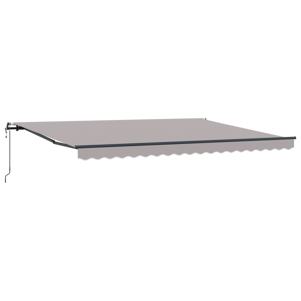 Produktbild för Utdragbar markis Ljusgrå 450 × 300 cm Duk och Aluminium