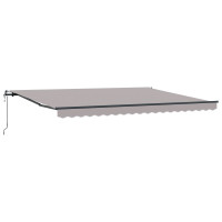 Produktbild för Utdragbar markis Ljusgrå 450 × 300 cm Duk och Aluminium